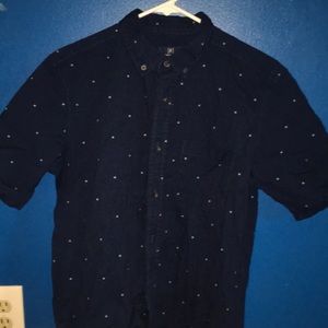 Blue casual short sleeved button down.